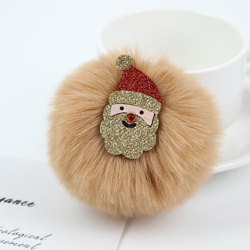 Wholesale Christmas Gifts Christmas Tree Hair Ball Keychain